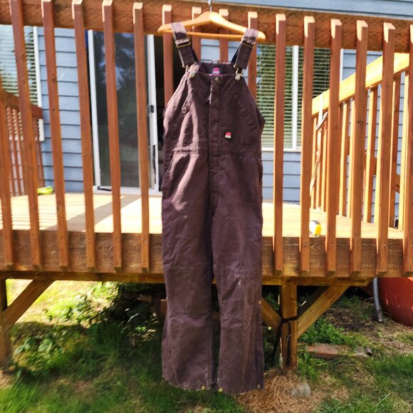 Berne Insulated Bibs Brown Overalls Workwear Barn Chore Farm Outdoor Women L/ - Picture 1 of 16